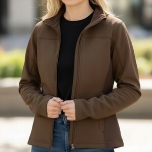 L.L. Bean Women's Soft Shell Fleece Lined Utility Jacket in Brown Size L